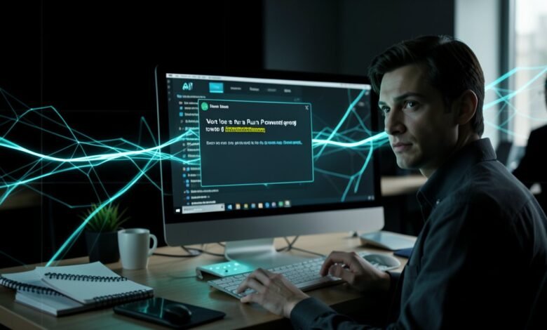 Pantalla de computadora con una ventana emergente sospechosa que pide ejecutar un comando de PowerShell