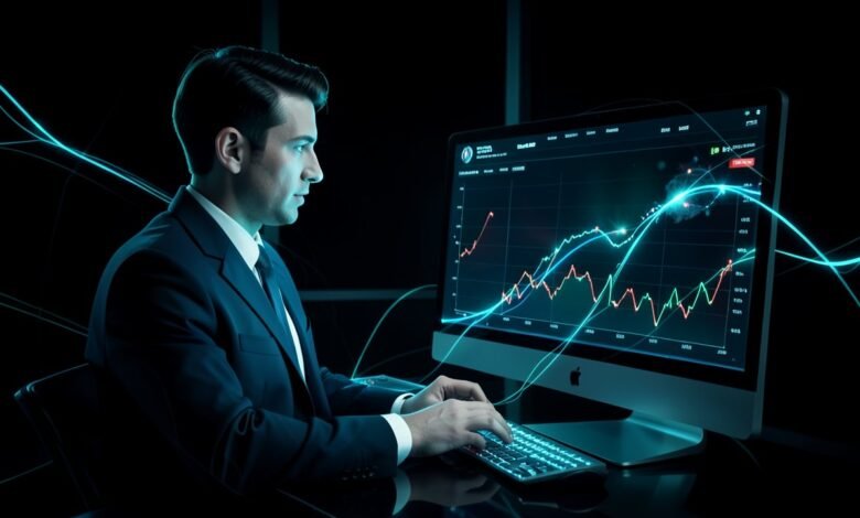 Equipo de un banco revisando paneles de ventas digitales en una pantalla
