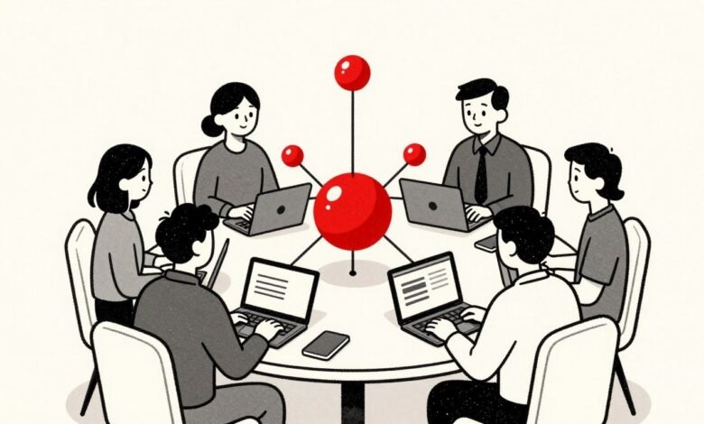 Equipo de trabajo conversando con un asistente de IA compartido en un canal de chat
